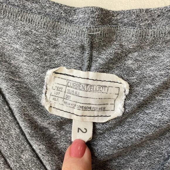 Current Elliott V Neck Trapeze Dress 2 Medium Large Heather Gray Pockets T Shirt - Picture 12 of 14